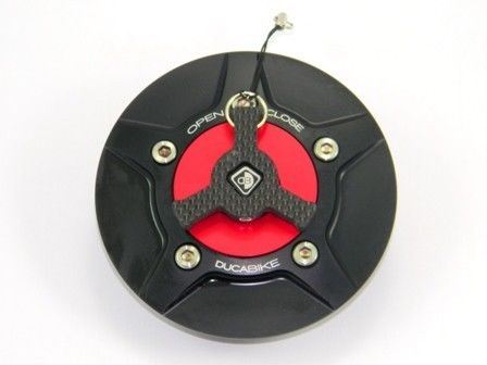 Ducabike Billet Carbon Gas Cap Red Ducati Diavel Monster 696 796 1100