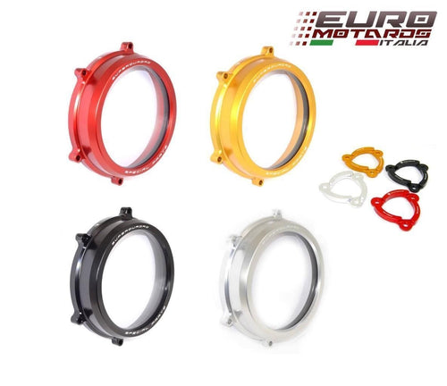 Ducabike Clear Clutch Cover & Spring Retainer Ducati 959 1199 1299 Panigale RED