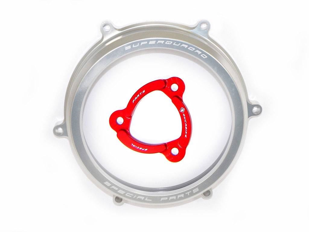 Ducabike Clear Clutch Cover & Spring Retainer Ducati 959 1199 1299 Panigale Sil.
