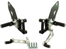 Load image into Gallery viewer, Ducabike Adjustable Rearsets Black/Silver Ducati 749 999