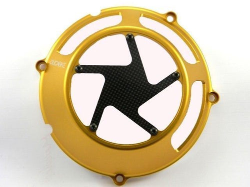 Ducabike Billet Carbon Clutch Cover 08Gold Ducati Monster 696 796 1100 1098 1198