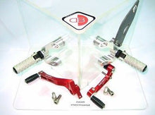 Load image into Gallery viewer, Ducabike Adjustable Rearsets Ducati Streetfighter 848 1100 Silver/Red