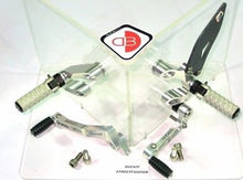 Load image into Gallery viewer, Ducabike Adjustable Rearsets Ducati Streetfighter 848 1100 Silver/Silver