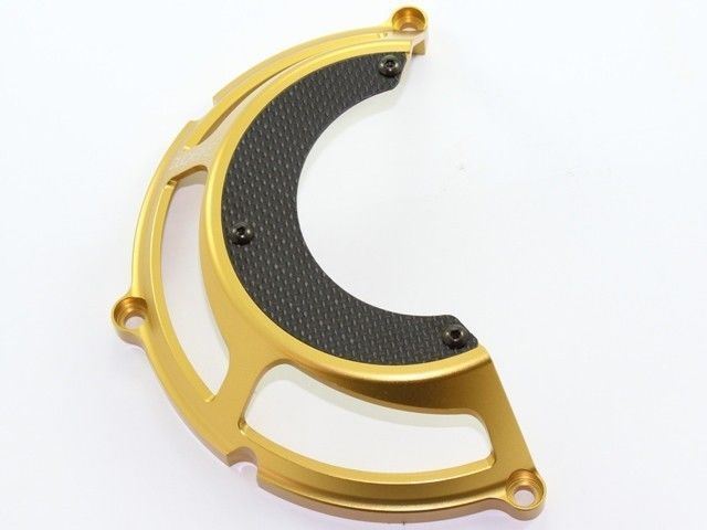Ducabike Billet Carbon Clutch Cover 05Gold Ducati Monster 696 796 1100 1098 1198