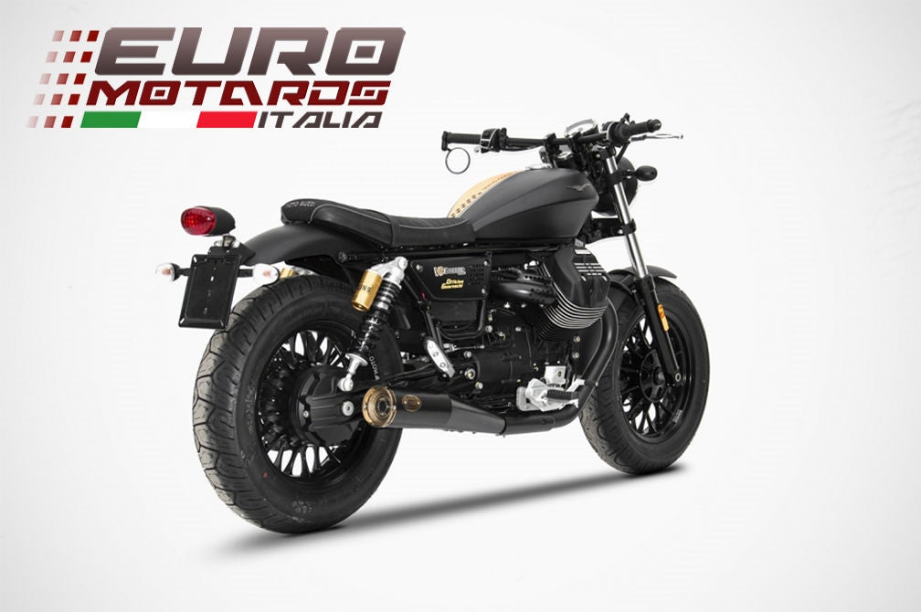 Moto Guzzi V9 Bobber /Roamer 16-19 Zard Exhaust Dual Slim Slipon Black Silencers