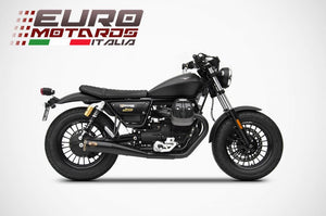 Moto Guzzi V9 Bobber /Roamer 16-19 Zard Exhaust Dual Slim Slipon Black Silencers