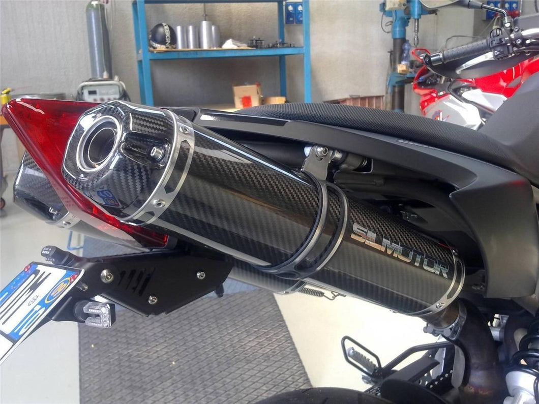 Aprilia Dorsoduro 750 Silmotor Exhaust Italia Dual Carbon Silencers Carbon Caps