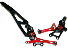 Load image into Gallery viewer, Ducabike Adjustable Rearsets Rider Pro Blk/Red Ducati Hypermotard 821 SP/Strada