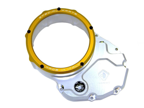 Ducabike Clear Clutch Cover Sil/Gld Ducati Diavel Hypermotard 796 SF 848