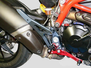 Ducabike Billet Adjustable Rearsets Rider Red Ducati Hypermotard SP 821 Strada