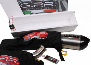 Aprilia Dorsoduro 1200 10-13 GPR Exhaust Systems GPE Ti Slipon Mufflers