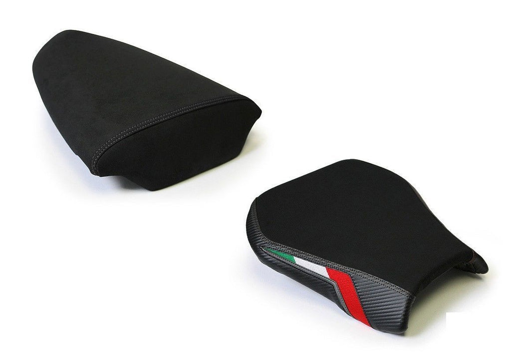 Luimoto Team Italia Suede Seat Covers Front & Rear For Aprilia Tuono 1000 08-10