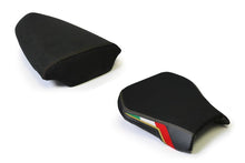 Load image into Gallery viewer, Luimoto Team Italia Suede Seat Covers Front &amp; Rear For Aprilia Tuono 1000 08-10
