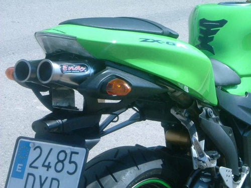 Kawasaki ZX6RR Ninja / 636 2005-2006 Endy Exhaust Dual Silencers Copacone