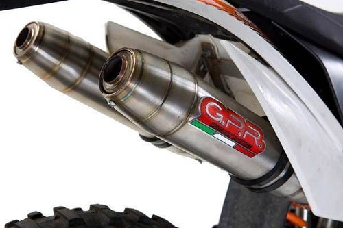 KTM Freeride 350 4T 2012-2017 GPR Exhaust Dual Slipon Silencers Deeptone Inox