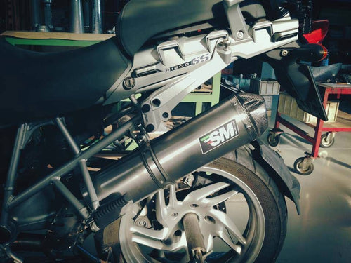 BMW R1200GS 2004-2009 Silmotor Exhaust Titanium Silencer & Carbon Cap Road Legal