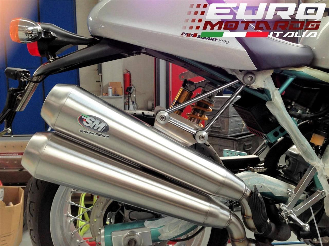 Ducati Paul Smart Silmotor Exhaust Dual Megaphone Slipon Silencers
