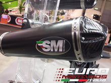 Load image into Gallery viewer, Ducati Monster 696 796 1100 Silmotor Exhaust Slipon Silencers Black + Carbon Cap