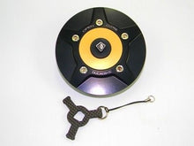 Load image into Gallery viewer, Ducabike Billet Carbon Gas Cap Black/Gold Ducati Diavel Monster 696 796 1100