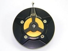 Load image into Gallery viewer, Ducabike Billet Carbon Gas Cap Black/Gold Ducati Diavel Monster 696 796 1100