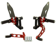Load image into Gallery viewer, Ducabike Adjustable Rearsets Black/Red Ducati 749 999