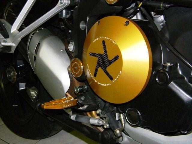 Ducabike Billet CF Clutch Cover Gold Ducati Streetfigher 848 Hyper 796 MTS 1200
