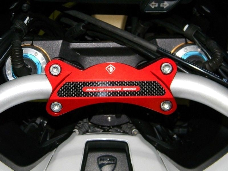 Ducabike Billet/Carbon Handlebar Clamp Red Ducati Multistrada 1200