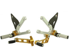 Load image into Gallery viewer, Ducabike Adjustable Rearsets Silver/Gol Ducati Sport Classic 1000 Supersport 00>