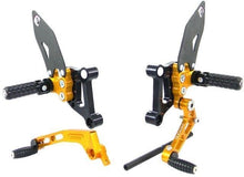 Load image into Gallery viewer, Ducabike Adjustable Rearsets Black/Gold Ducati 848 1098 1198