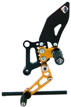 Load image into Gallery viewer, Ducabike Adjustable Rearsets Black/Gold Ducati 848 1098 1198