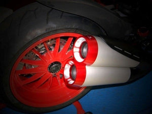 Ducabike Billet Exhaust End Caps Red Ducati Diavel 1200