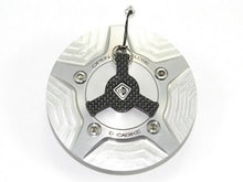 Load image into Gallery viewer, Ducabike Billet Carbon Gas Cap Silver Ducati Diavel Monster 696 796 1100