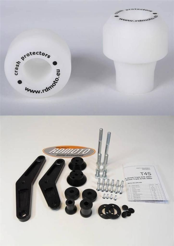 Aprilia RSV 1000 Mille/R 2001-2003 RD Moto Crash Frame Sliders Protectors White