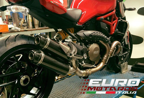 Ducati Monster 1200 2014-2017 Silmotor Exhaust Dual Slipon Carbon Silencers