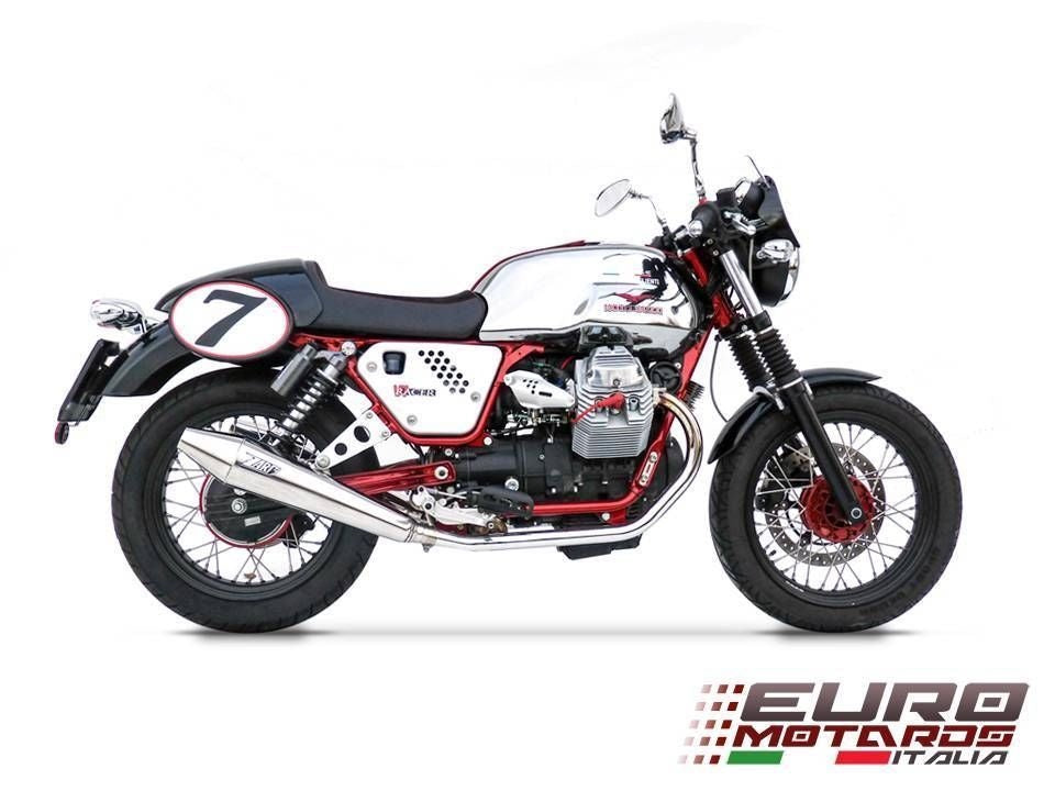 Moto Guzzi V7 Cafe Racer /Classic 08-11 Zard Exhaust System Polished + Silencers