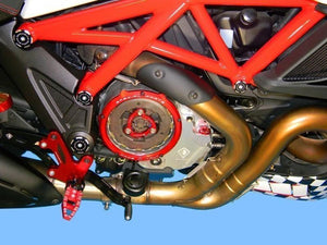 Ducabike Clear Clutch Cover Sil/Red Ducati Multistrada 1200 Monster 696 796 1100
