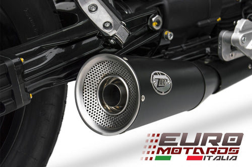Moto Guzzi V9 Bobber/Roamer 16-19 Zard Exhaust Dual Big Slipon Black Road Legal