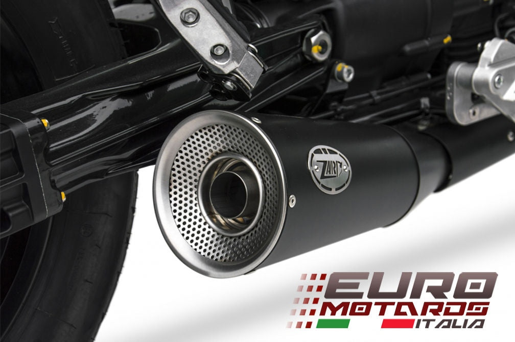 Moto Guzzi V9 Bobber/Roamer 16-19 Zard Exhaust Dual Big Slipon Black Road Legal