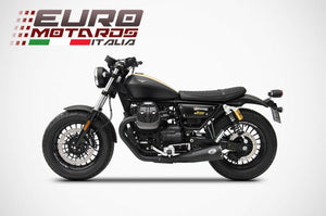 Moto Guzzi V9 Bobber/Roamer 16-19 Zard Exhaust Dual Big Slipon Black Road Legal