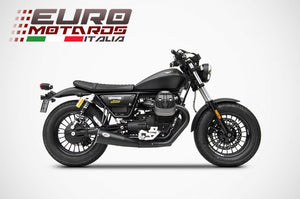 Moto Guzzi V9 Bobber/Roamer 16-19 Zard Exhaust Dual Big Slipon Black Road Legal