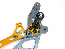 Load image into Gallery viewer, Ducabike Billet Adjustable Rearsets Rider Gold Ducati Hypermotard SP 821 Strada
