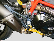 Load image into Gallery viewer, Ducabike Billet Adjustable Rearsets Rider Gold Ducati Hypermotard SP 821 Strada