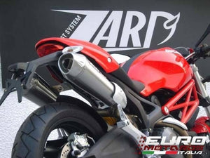 Ducati Monster 696 796 1100 Zard Exhaust Dual Slipon Conical Mufflers +2.5HP