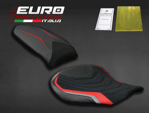 Luimoto Veloce Suede Tec-Grip Seat Covers Front & Rear For MV Agusta F4 2010-18