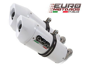 Aprilia Dorsoduro 900 2017-2018 GPR Exhaust Dual SlipOn Silencers Albus White