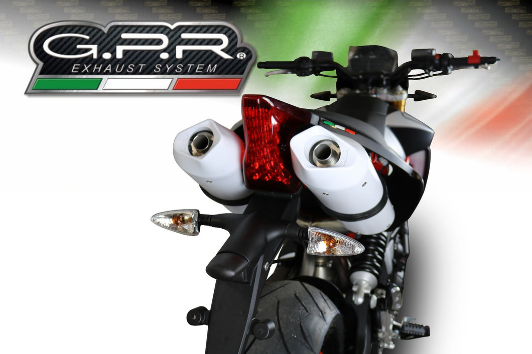 Aprilia Dorsoduro 900 2017-2018 GPR Exhaust Dual SlipOn Silencers Albus White