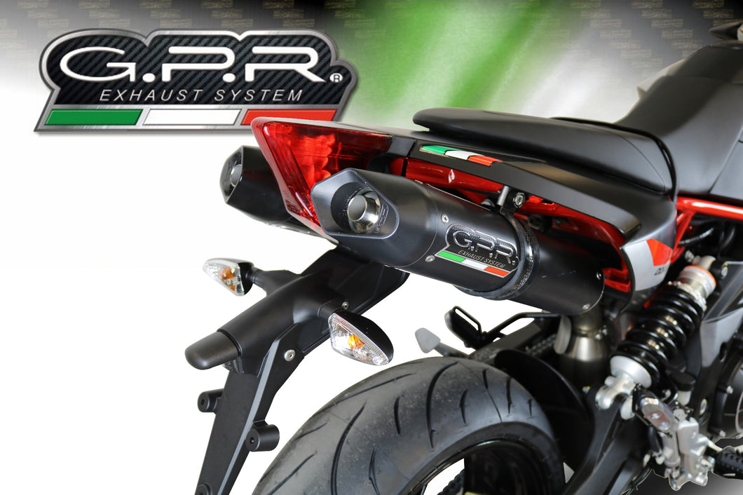 Aprilia Dorsoduro 900 2017-2018 GPR Exhaust Dual SlipOn Silencers Furore Nero