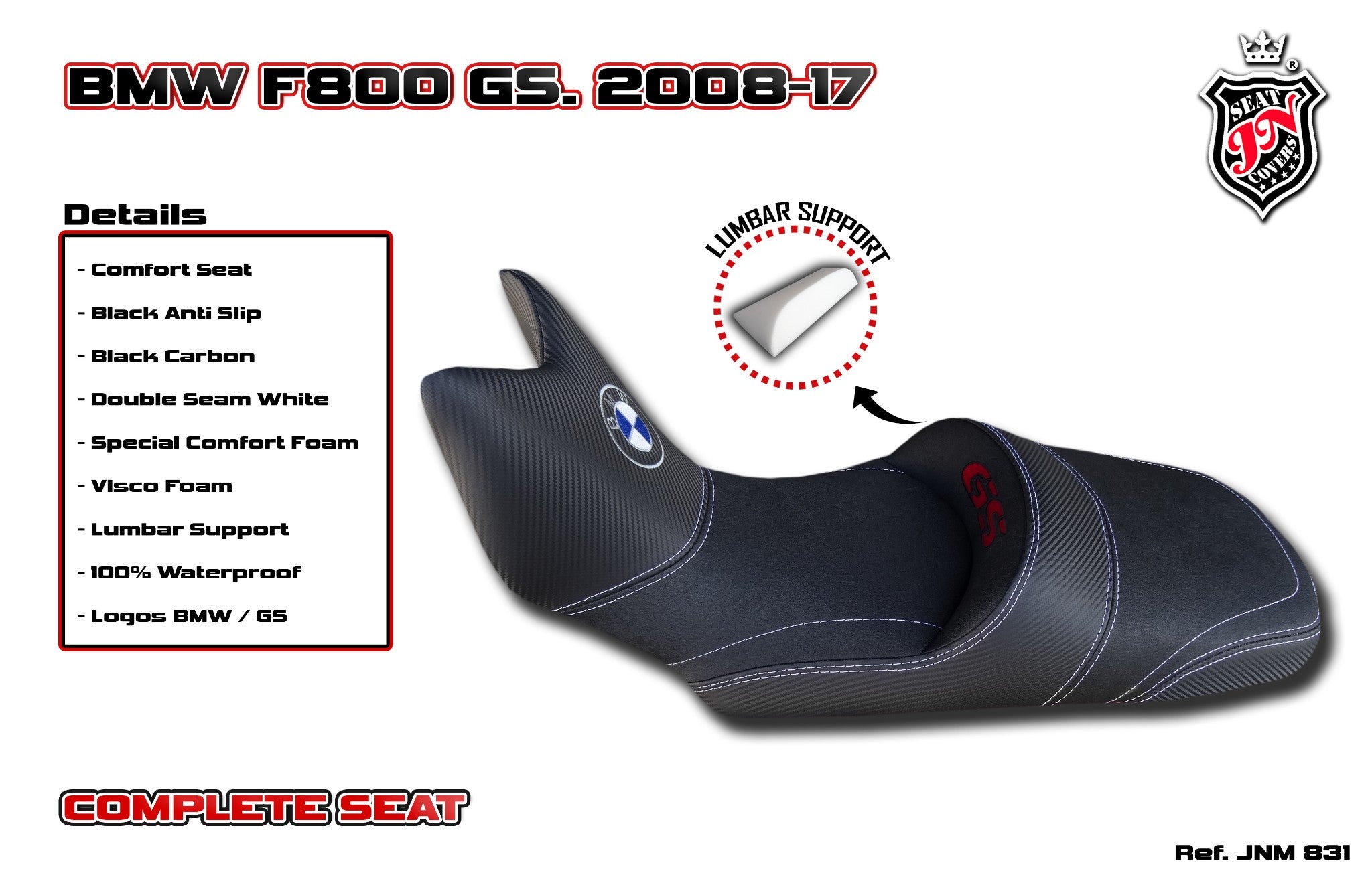 BMW F800GS 2008-2017 JN-Europe Complete Comfort Seat JN+Visco New