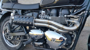 MassMoto Exhaust Full System 2in1 Sawn-Off Triumph Bonneville / T100 / Thruxton