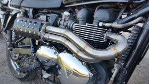 MassMoto Exhaust Full System 2in1 Sawn-Off Triumph Bonneville / T100 / Thruxton